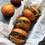 Vetkoek with curry mince filling